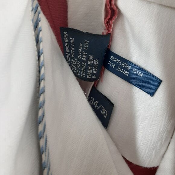 POLO Ralph Lauren Classic Fit Chino Red Pink Salmon Pants Mens Sz 34 X 30 - Picture 3 of 12